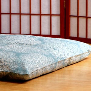 zabuton meditation cushion for floor in ocean coral