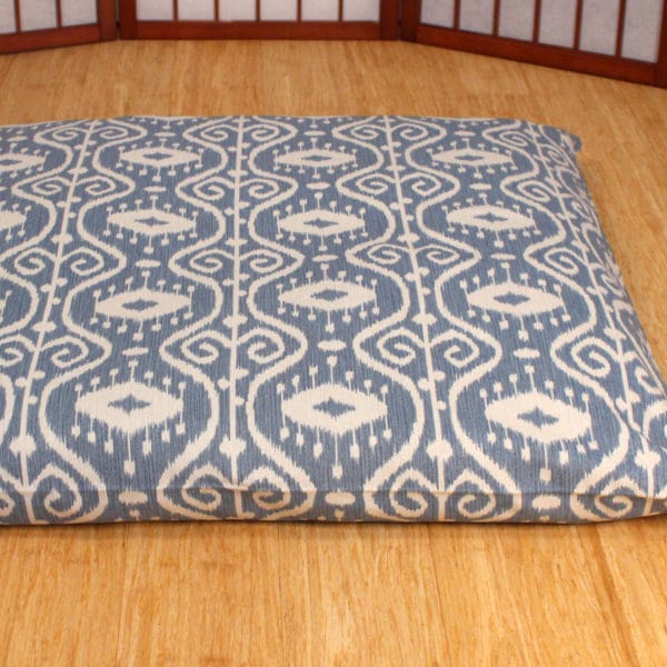 zabuton meditation cushion for floor in bali blue design