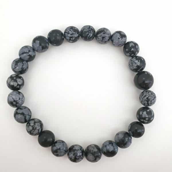 Snowflake Obsidian Mala Beads