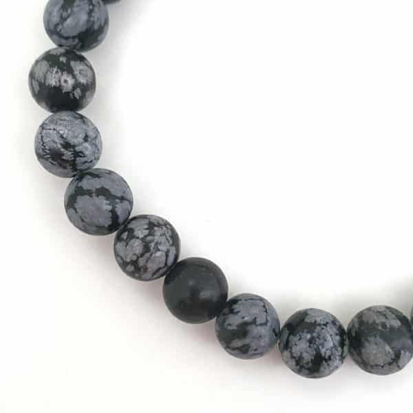 Snowflake Obsidian Mala Beads