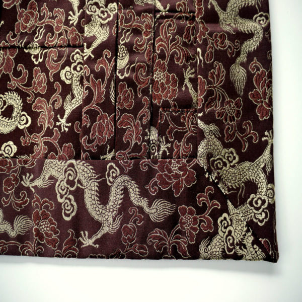 Silk Brocade Soto Rakusu brown dragon