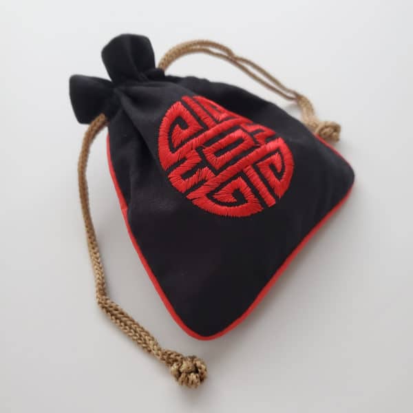 Cloth mala bag black and red