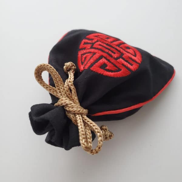 Cloth mala bag black and red