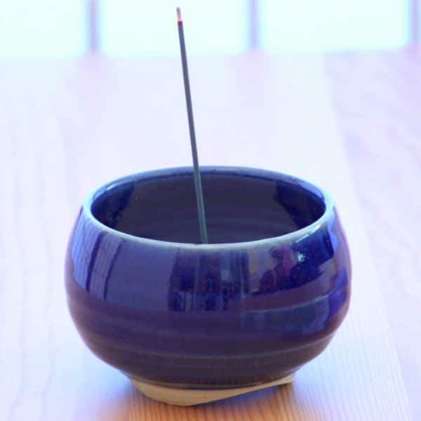 incense bowl cobalt
