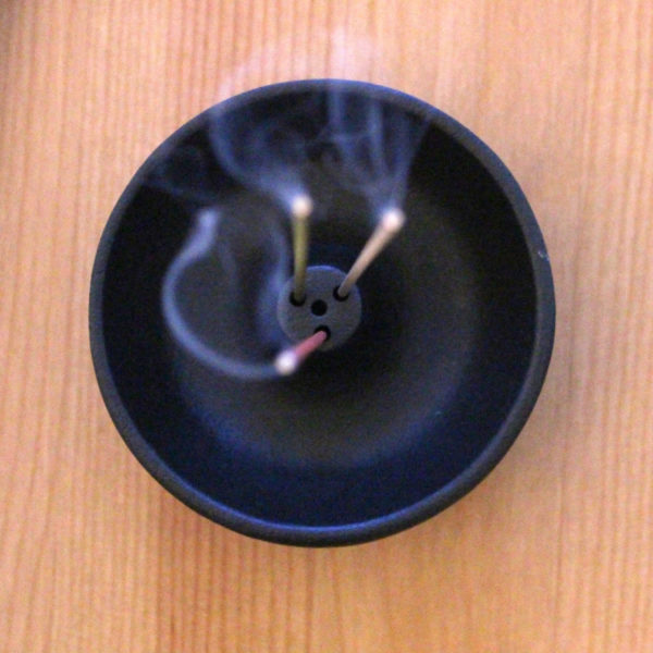 Cast Iron incense burner cone top view