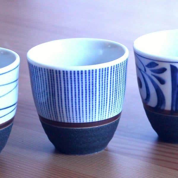 Bluets tea cup set close-up view
