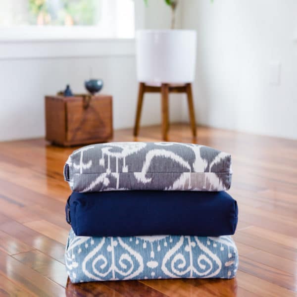 Mini Zafu buckwheat meditation cushion in stackstack