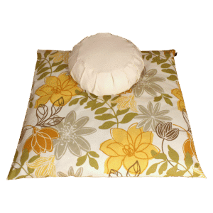 Meditation cushion set with two meditation cushions, zafu and zabuton in natural and desert lotus