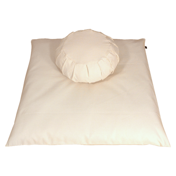 Natural Meditation cushion set with two meditation cushions, zafu and zabuton