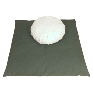 Meditation cushion set with two meditation cushions, zafu and zabuton in Natural and Spruce