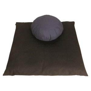 Meditation cushion set with two meditation cushions, zafu and zabuton in blue and black