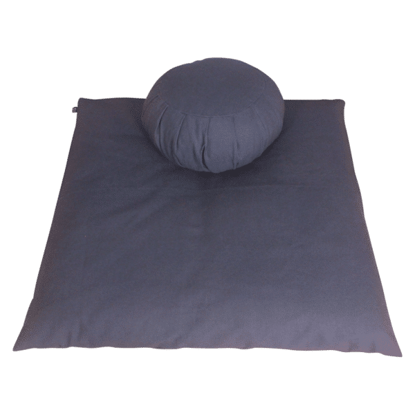 Meditation cushion set with two meditation cushions, zafu and zabuton navy blue