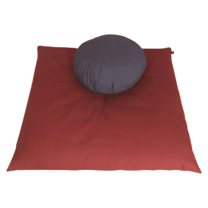 Slate and burgundy Meditation cushion set with two meditation cushions, zafu and zabuton