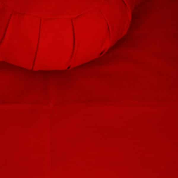 Close up red meditation cushion set, meditation set with zafu and zabuton