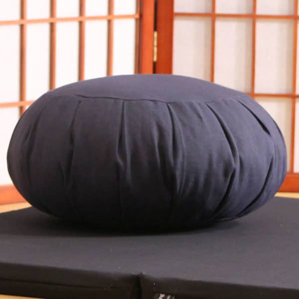 Navy round zafu meditation cushion