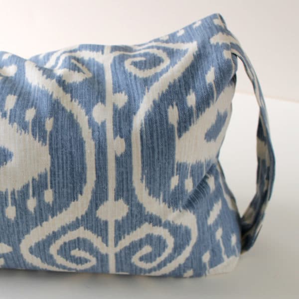 Mini Zafu buckwheat meditation cushion in bali blue