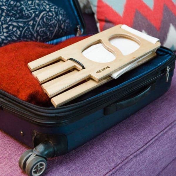 Nomad meditation bench folds easily for travel, fits in suitcase and carryon