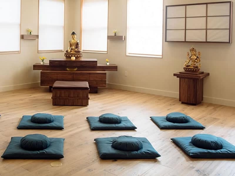 meditation cushion sets at meditation center
