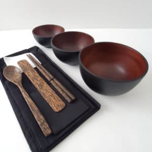 mahogany wood oryoki set