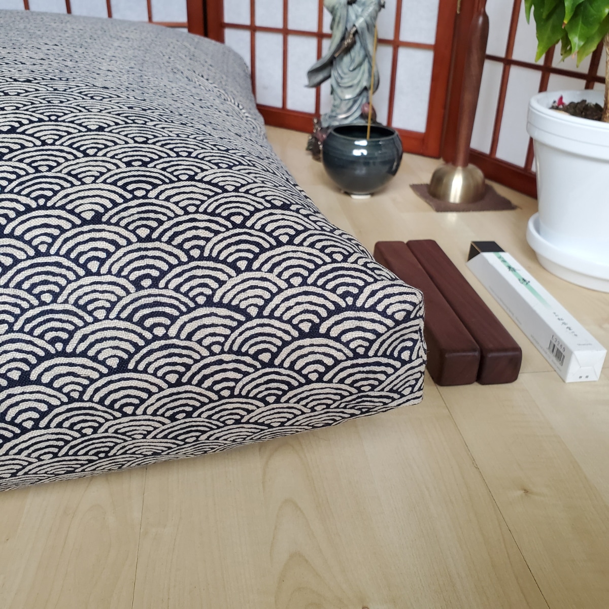 Linen Large Floor Cushions Meditation Cushion Japanese Futons