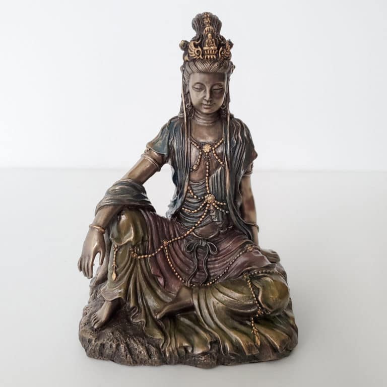 Seated Kuan Yin Statue, 5" Still Sitting Meditation Statues