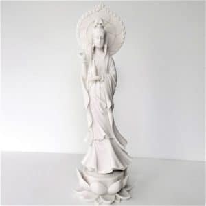 kuan yin statue white marble finish
