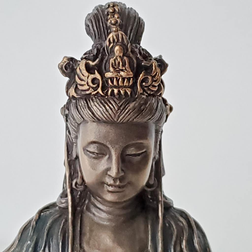 Seated Kuan Yin Statue, 5" Still Sitting Meditation Statues