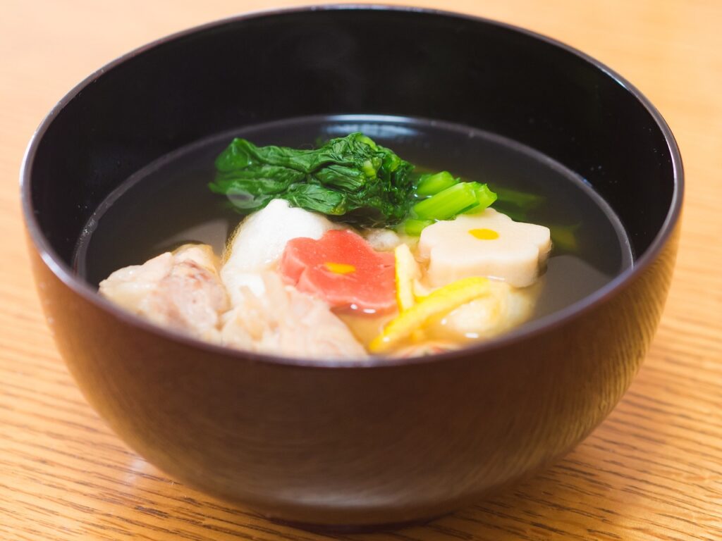 Oryoki bowl with soup.