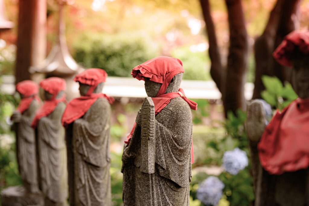 Stone Jizo Statues in Japan