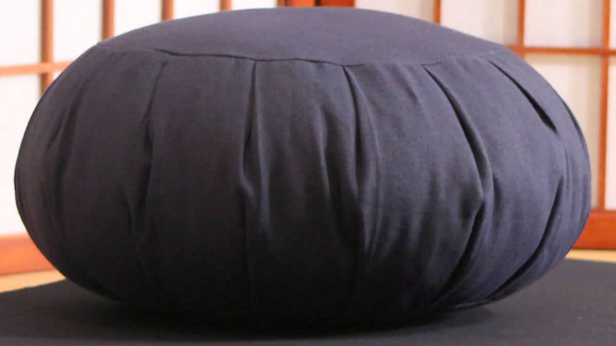 Navy round zafu meditation cushion