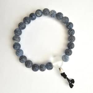 blue fire agate wrist mala prayer beads