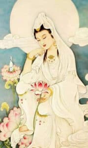 Kuan Yin with vase and lotus courtesty of wikimedia commons