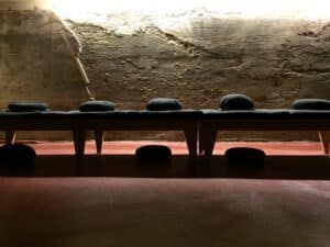 Upper Valley Zen Center zendo with zafu