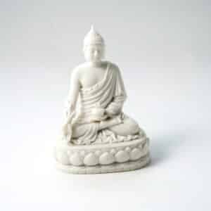 Medicine Buddha statue with marble finish.